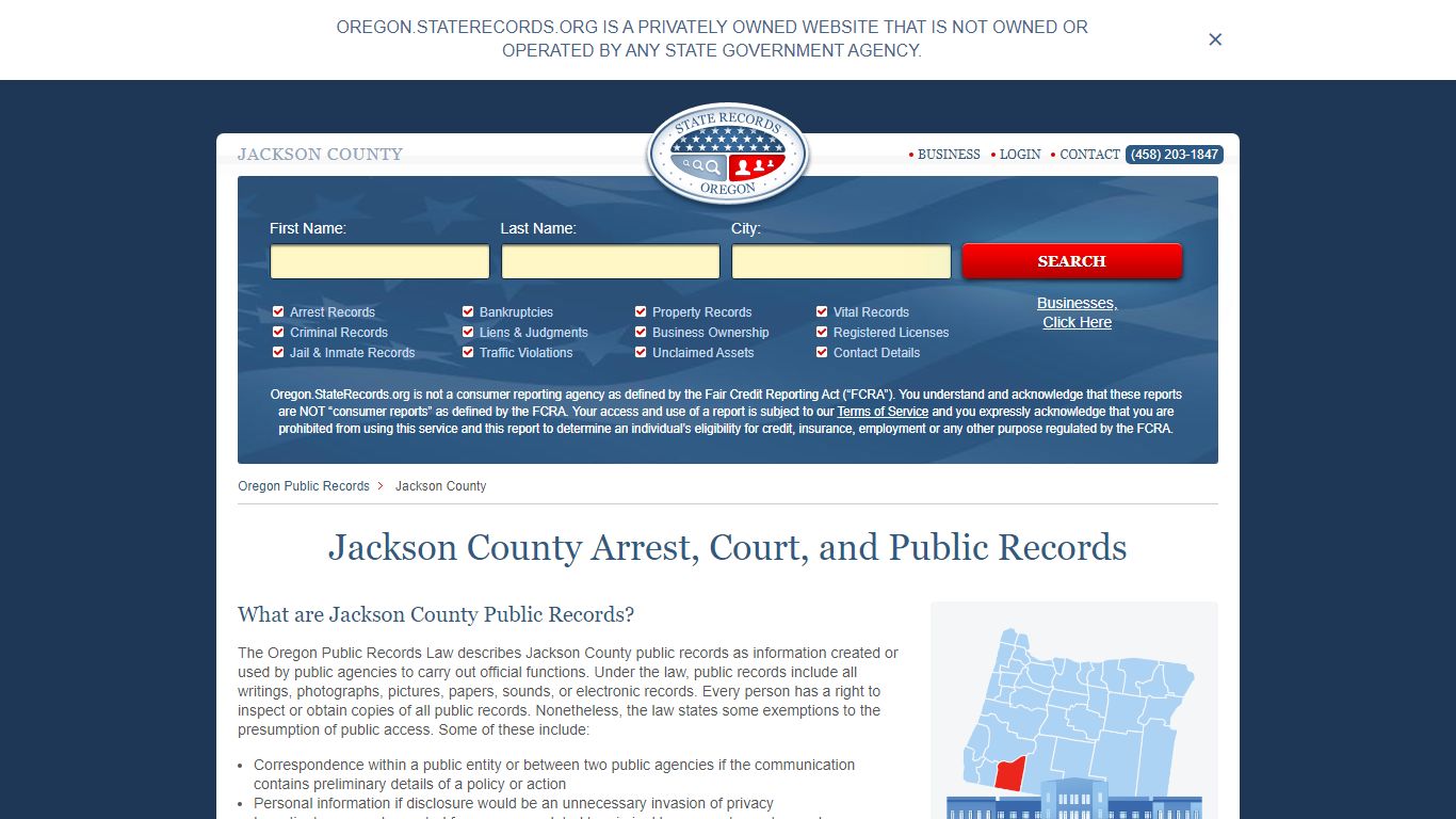 Jackson County Arrest, Court, and Public Records