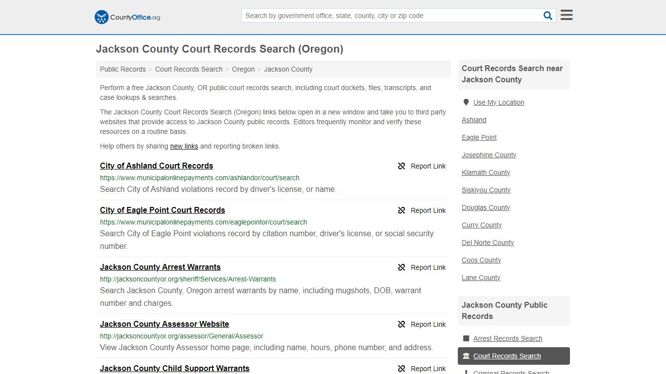 Jackson County Court Records Search (Oregon) - County Office