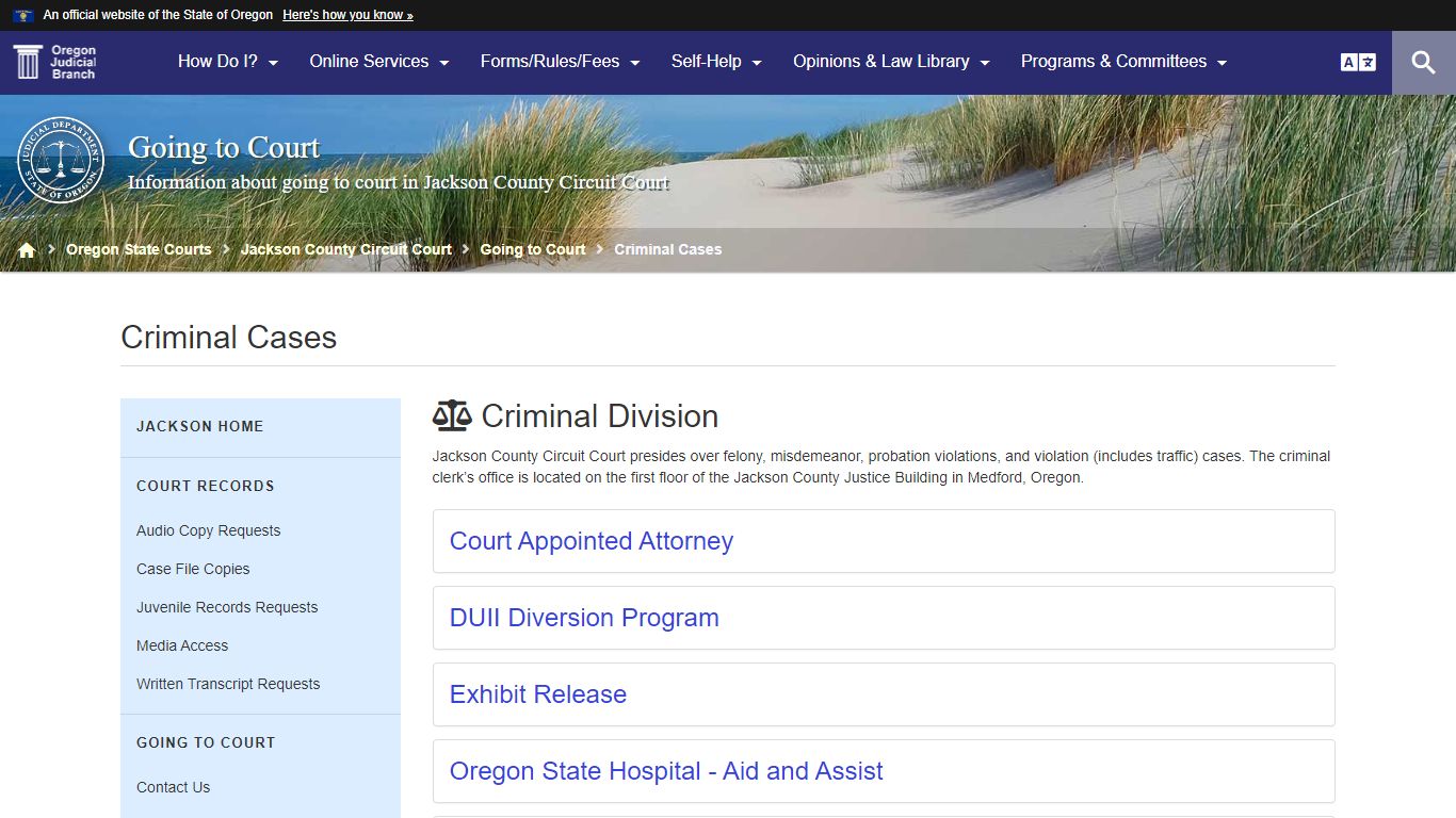 Criminal Cases : Going to Court - Oregon Judicial Department